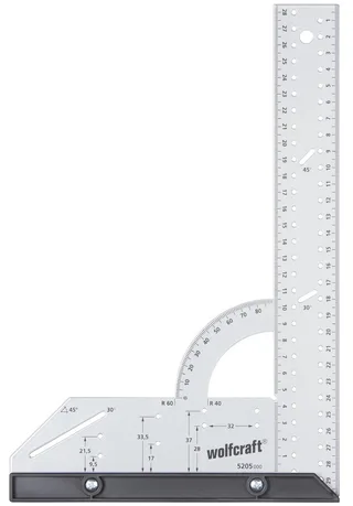 Winkelhaak - Metaal - 300mm - Blokhaak - Schrijfhaak - 5205000 by Wolfcraft, Silver – product image 1 of 3