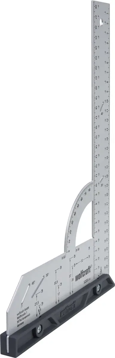 Winkelhaak - Metaal - 300mm - Blokhaak - Schrijfhaak - 5205000 by Wolfcraft, Silver – product image 3 of 3