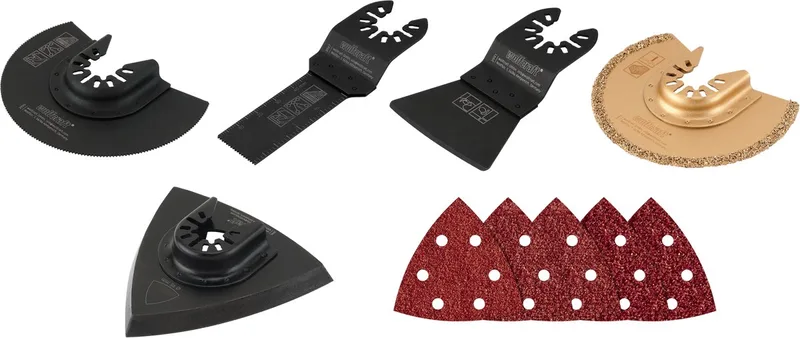 Wolfcraft - 10 delige multitool accessoires set - Universele opname - Zagen, schrapen, snijden en schuren - 4268000 von Wolfcraft – Produktbild