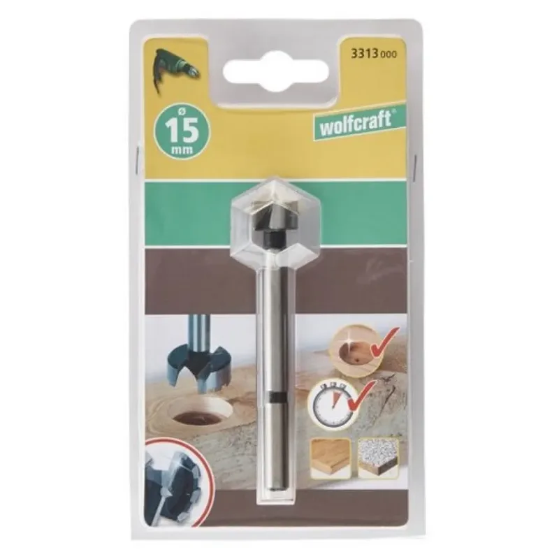 Wolfcraft 3313000 Forstnerbohrer 15 mm Gesamtlänge 90 mm Zylinderschaft 1 St. de Wolfcraft – image du produit 6 sur 6