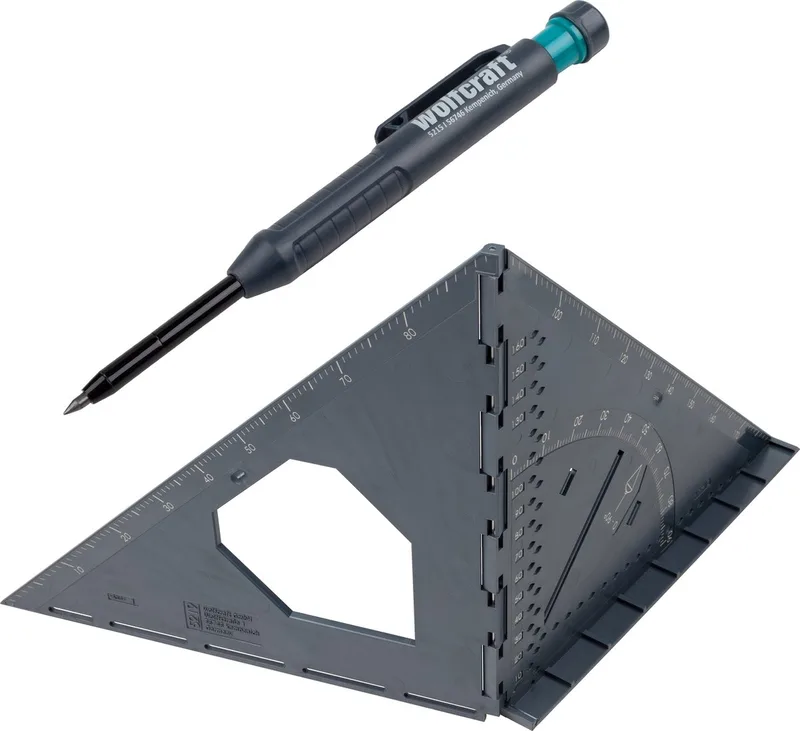 wolfcraft - 3D Winkelhaak - Projectset 'Meten en markeren' - 8659000 by Wolfcraft, Grey – product image
