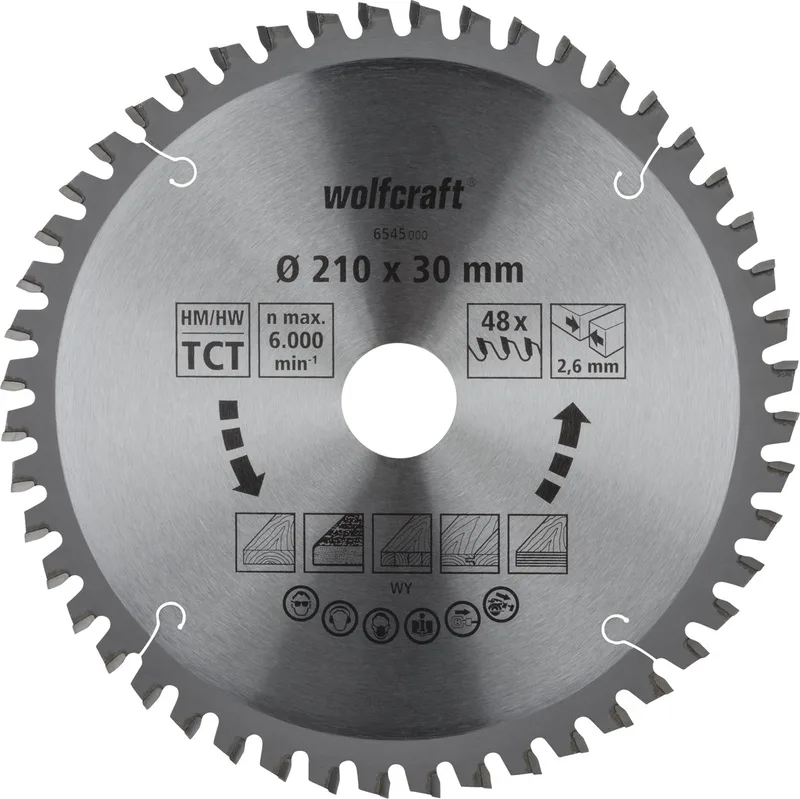 Zaagblad 210x30mm voor Afkortzaag - 48 Tanden - Verstekzaag - Serie Oranje - 6545000 von Wolfcraft – Produktbild