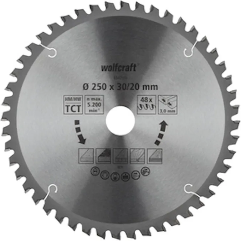 Zaagblad 254x30mm voor Afkortzaag - 48 Tanden - Verstekzaag - Serie Oranje - 6548000 von Wolfcraft – Produktbild