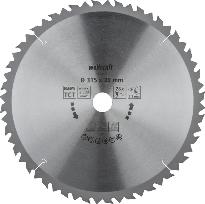 Zaagtafel Cirkelzaagblad 315x30mm - 28 Tanden - Zaagblad voor Tafelzaag - 6742000 von Wolfcraft – Produktbild