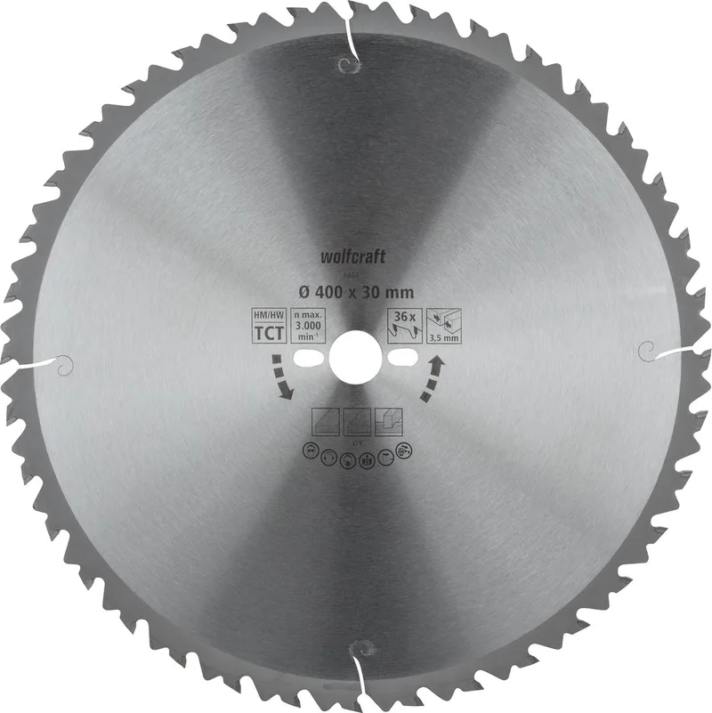 Zaagtafel Cirkelzaagblad 400x30mm - 36 Tanden - Zaagblad voor Tafelzaag - Serie groen - 6668000 de Wolfcraft – image du produit