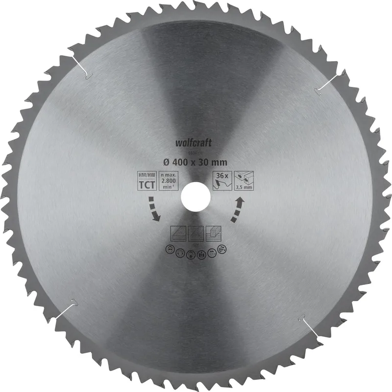 Zaagtafel Cirkelzaagblad 400x30mm - 36 Tanden - Zaagblad voor Tafelzaag - Serie bruin - 6594000 de Wolfcraft – image du produit