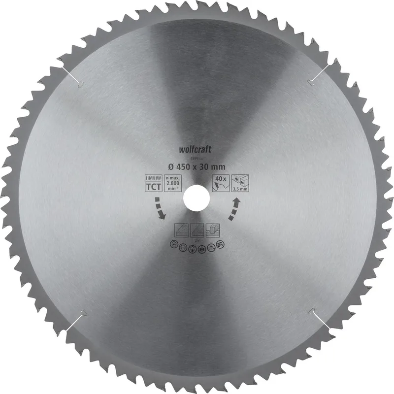 Zaagtafel Cirkelzaagblad 450x30mm - 40 Tanden - Zaagblad voor Tafelzaag - Serie bruin - 6595000 von Wolfcraft – Produktbild