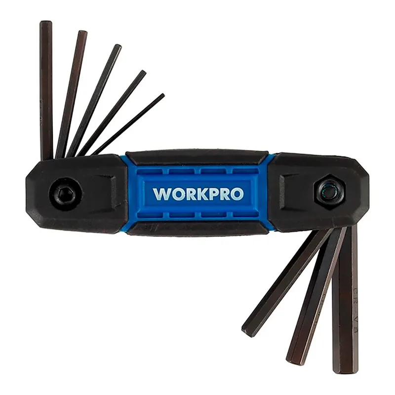 Folding Two-tone Handle Metric Inbussleutelset 8 Stukken de Workpro – image du produit