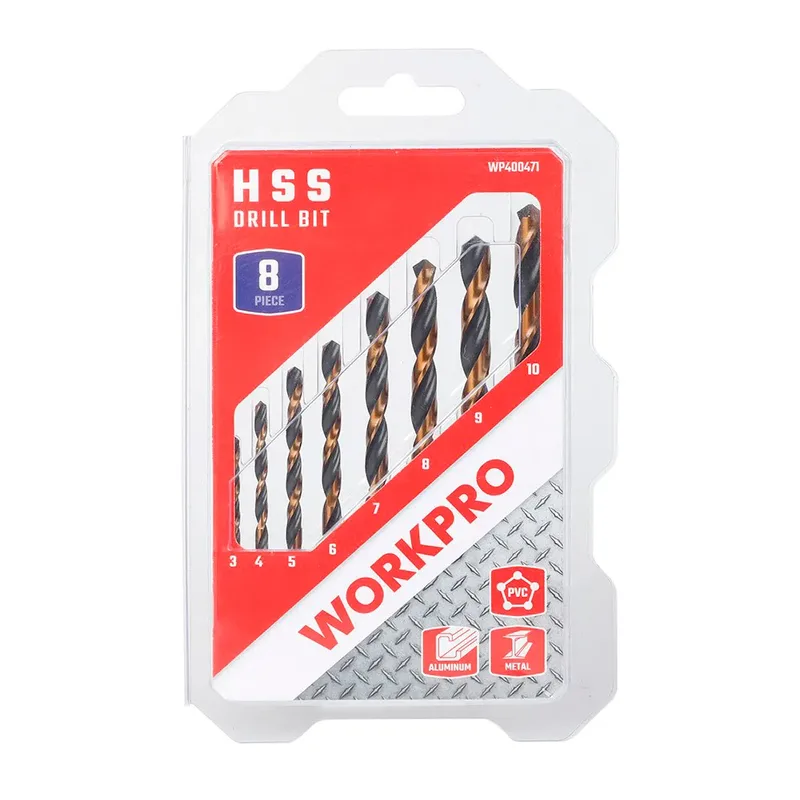 Hss 3-10 Mm Bohrerset 8 Stücke von Workpro – Produktbild