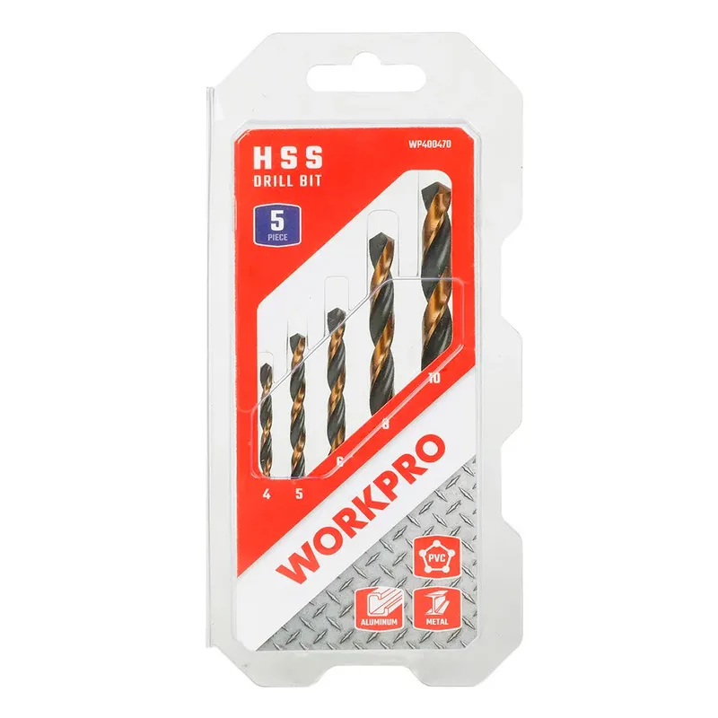 Hss 4-10 Mm Bohrerset 5 Stücke van Workpro – productafbeelding