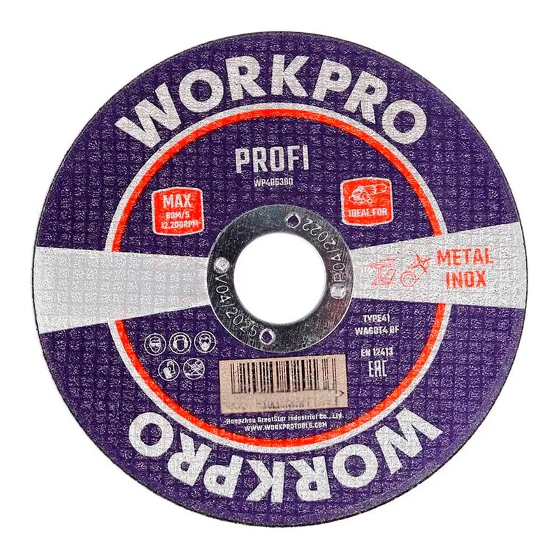 Disque à Tronçonner Pour Métal Inox T41 125 X 1.6 X 22.2 Mm de Workpro – image du produit