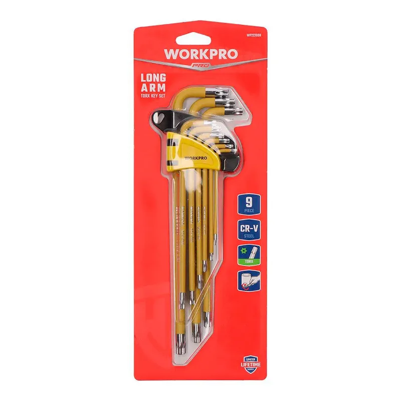 Long Security Torx-sleutel 9 Stukken van Workpro – productafbeelding 4 van 6