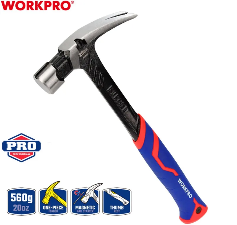 Professionele Klauwhamer 560 g – Gesmeed Koolstofstaal – Ergonomische Fiberglas Handgreep – Duurzaam & Roestbestendig – WP241014 van Workpro – productafbeelding