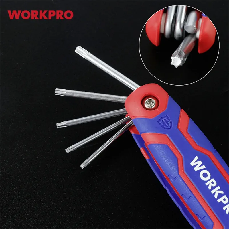 Torx Haakse schroevendraaierset T 9, T 10, T 15, T 20, T 25, T 27, T 30, T 40 von Workpro, Kleurloos – Produktbild 2 von 2