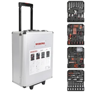 Werkzeugset Trolley-Koffer bestückt WP1050, im Koffer, mit Rollen by Workpro – product image 1 of 5