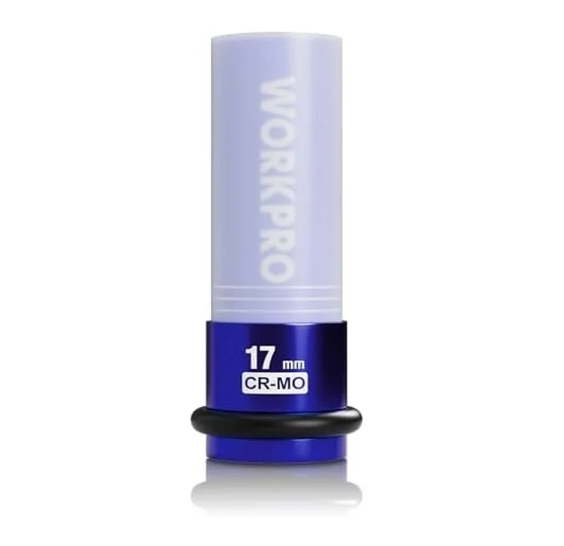WORKPRO 1/2 inch aandrijving 17 mm krachtdop, beschermende wielmoerdoppen van Cr-Mo-staal, niet-beschadigende wielmoerdoppen voor autoreparatie von Workpro – Produktbild