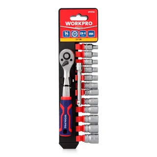 Workpro 1/4´´ Steckschlüsselsatz 14 Stücke van Workpro – productafbeelding 1 van 3