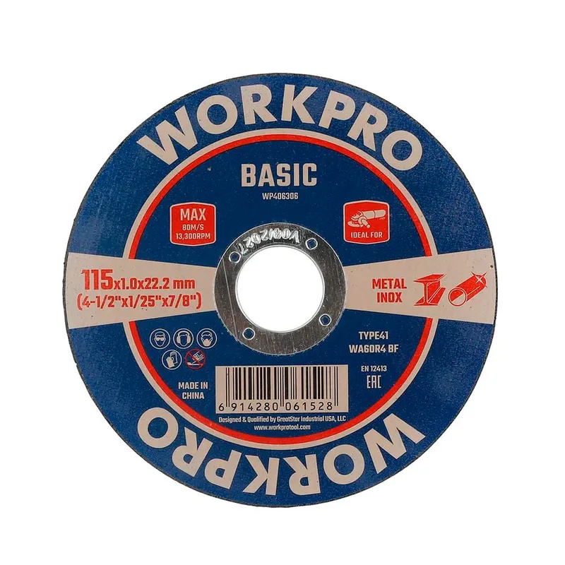 Workpro 21339 Inox T41 115 X 1.0 X 22.2 Mm Trennscheibe Für Metall von Workpro – Produktbild