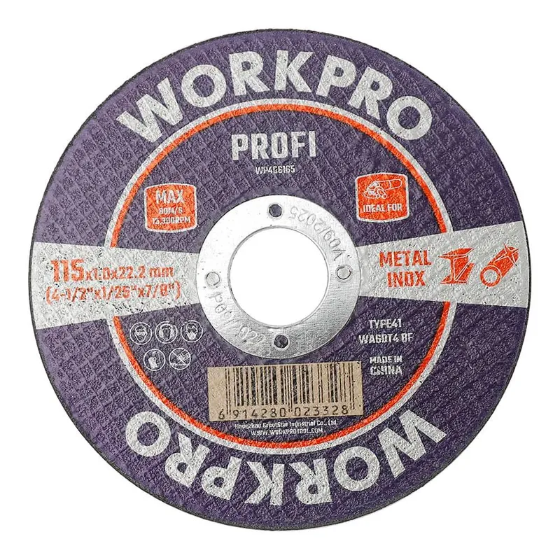 Disque à Tronçonner Pour Métal 21527 Inox T41 115 X 1.0 X 22.2 Mm de Workpro – image du produit