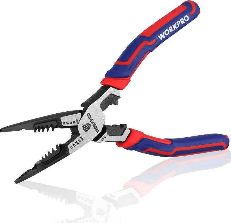 WORKPRO 7-in-1 Spitzzange Drahtabisolierer Schneider Crimpzange Schraubenschlüssel 200 mm de Workpro – image du produit