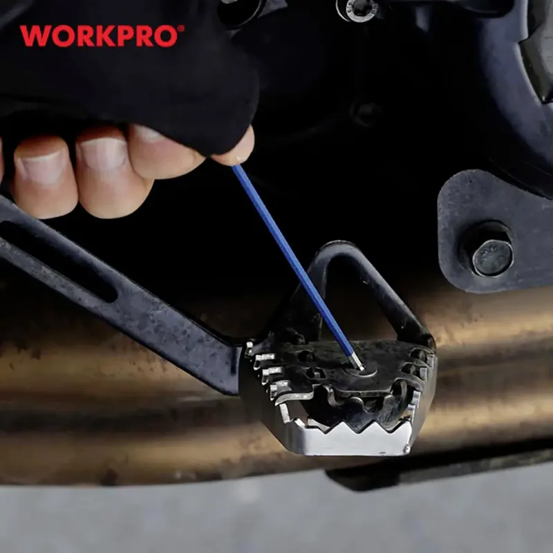 WORKPRO 9-delige lange inbussleutelset met kogelkop– Hex Sleutelset – metrisch (1.5 t/m 10 mm)– gemaakt van gehard en getemperd chroom-vanadiumstaal – voor professioneel gebruik fra Workpro, Kleurloos – produktbillede 2 af 3