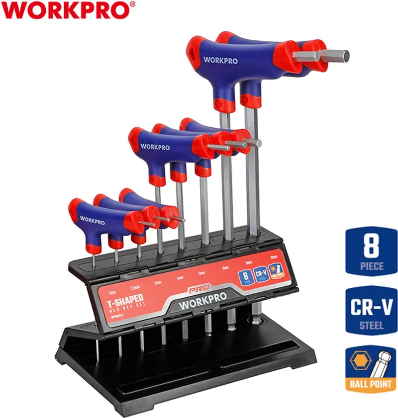 WP200542 Inbussleutelset T-model CR-V 8-delig by Workpro, Blue – product image