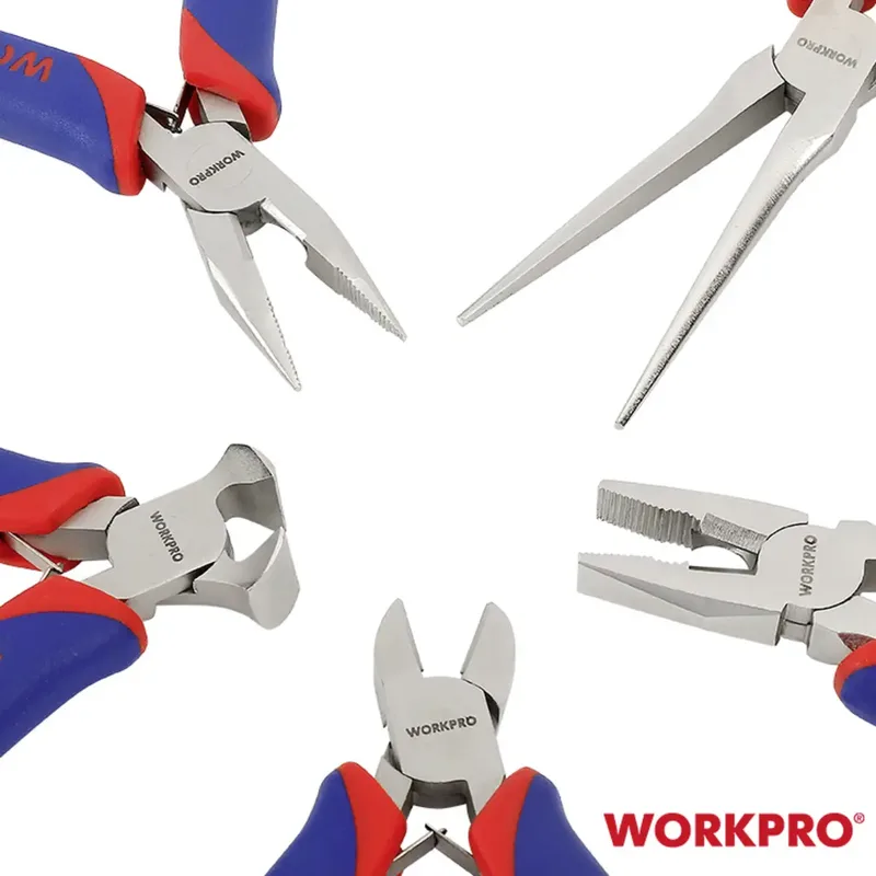 WP201015 Universal Mini-Zangen Set 5teilig fra Workpro – produktbillede 2 af 3
