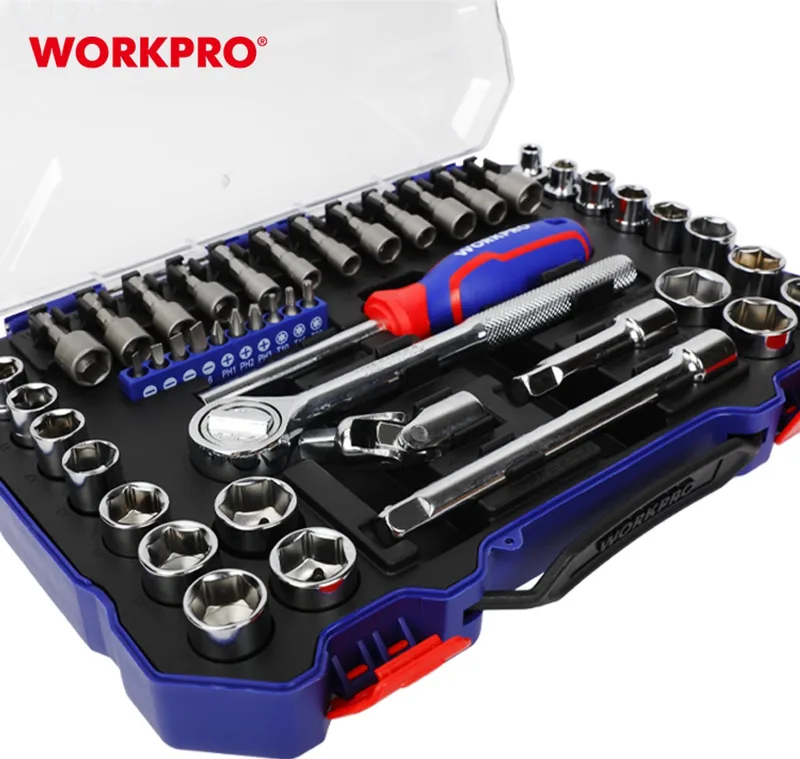 WP202523 Dopsleutelset 3/8 CR-V 47-delig met bitset in koffer by Workpro – product image