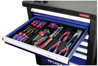 WP209074 gereedschapswagen met 7 laden gevuld met 193 delige gereedschapsset de Workpro, Bleu – image du produit 2 sur 2