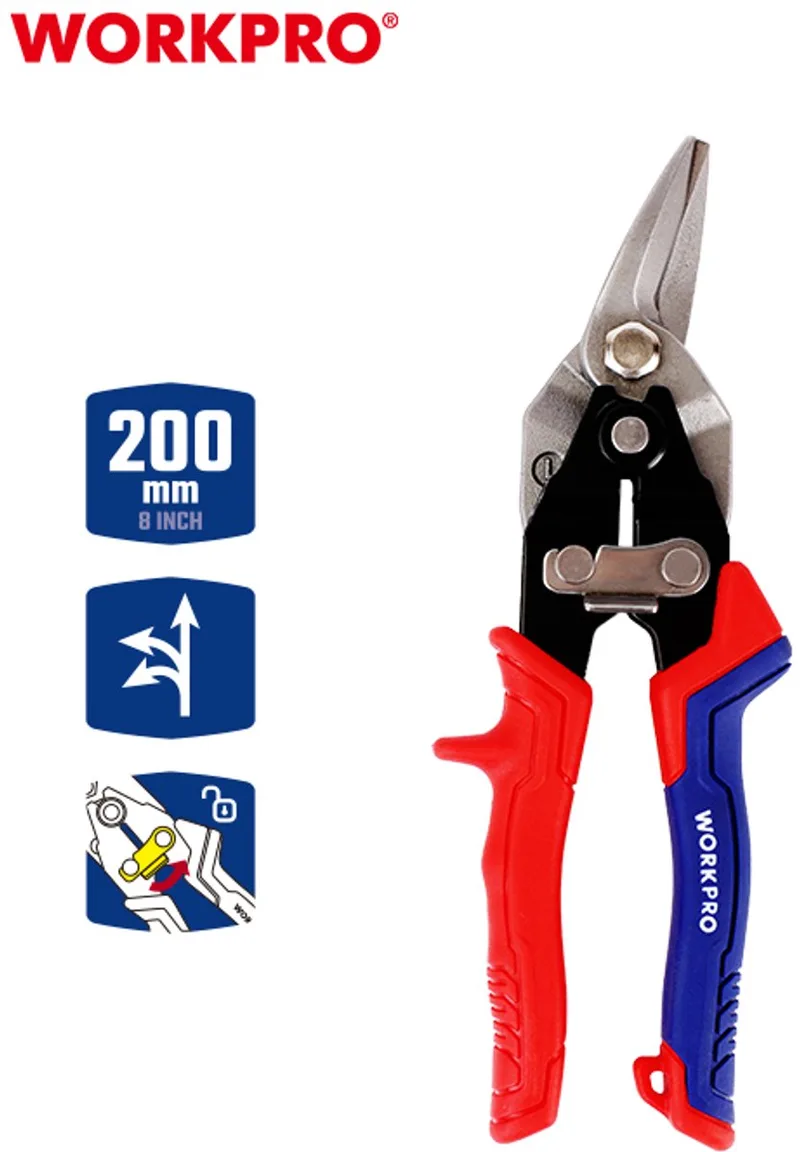 WP214023 Blikschaar Links – 200 mm | 60Cr-V Staal – Professioneel van Workpro – productafbeelding