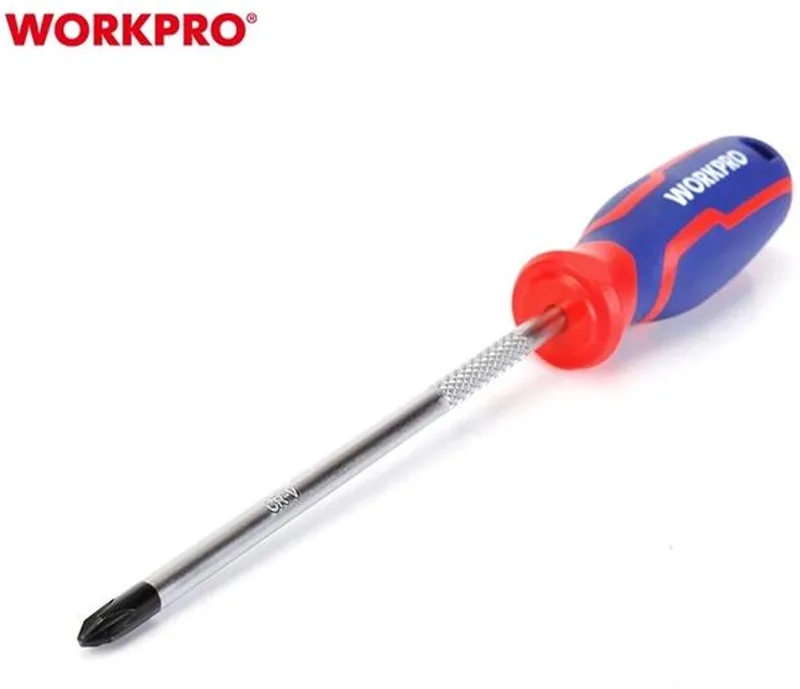 WP221037 Schroevendraaier Pozi PZ2 × 100 mm – CR-V Staal – Magnetische Punt & Ergonomisch Handvat de Workpro – image du produit