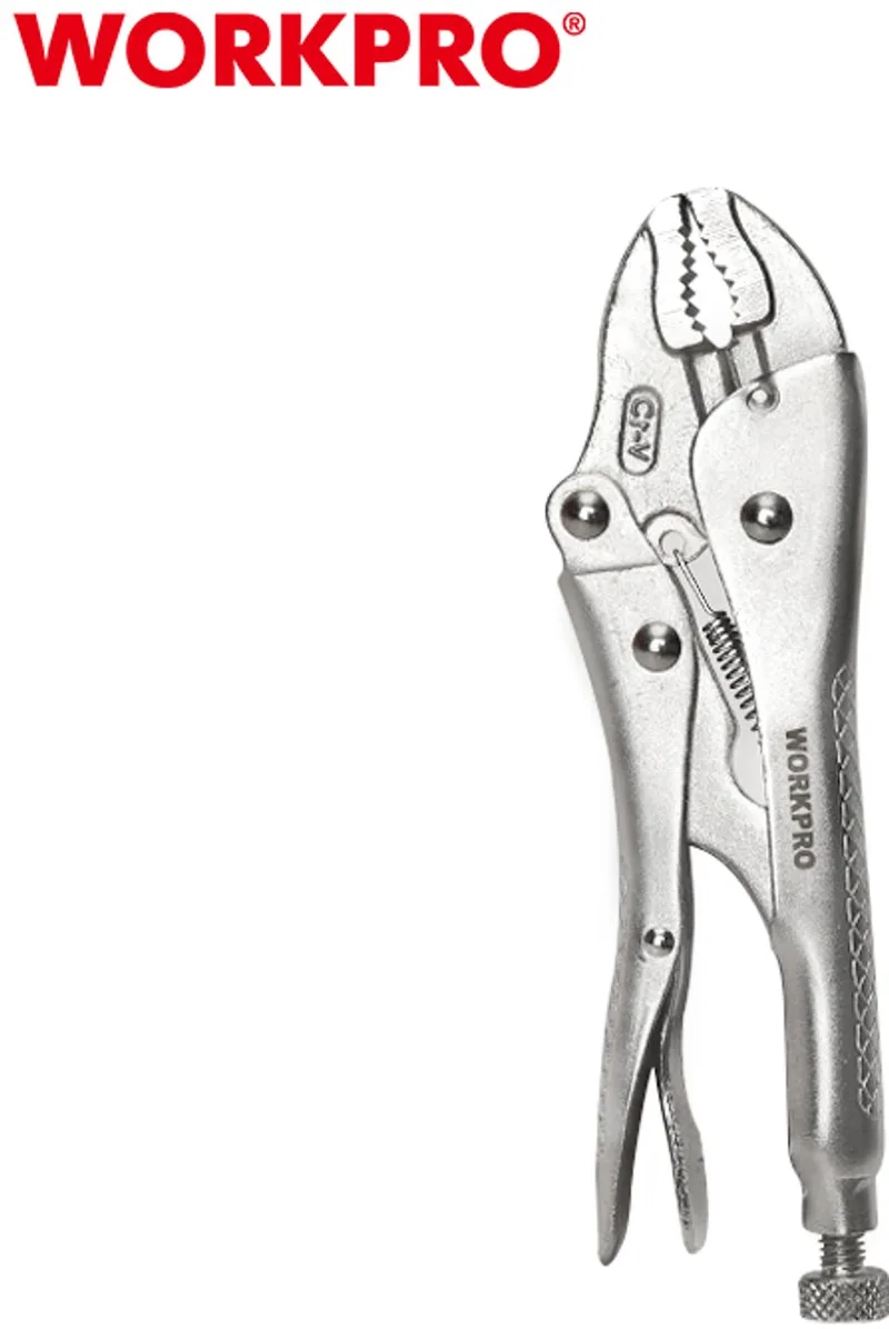 WP231054 – Griptang – 250 mm – CR-V Staal – Rechte Bek – Verstelbare Drukkracht – Professioneel Gereedschap de Workpro, Argent – image du produit