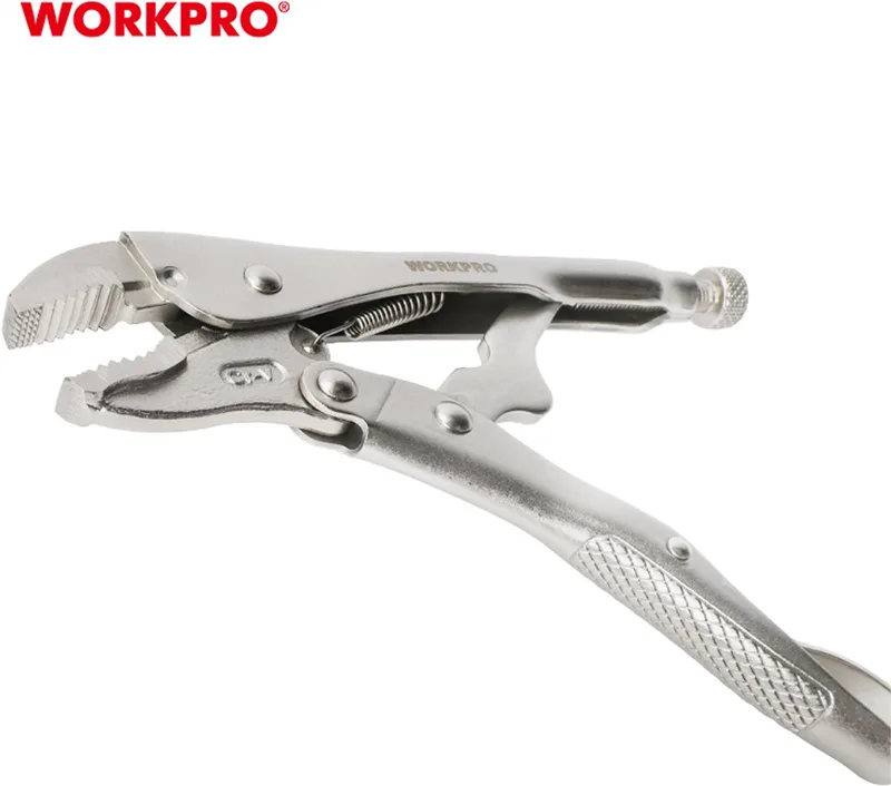 WP231058 – Griptang – 180 mm – CR-V Staal – Rechte Bek – Vergrendelfunctie – Voor Lassen & Metaalbewerking de Workpro, Argent – image du produit