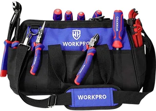 WP281007 Sacoche à outils non équipée (L x l x H) 410 x 230 x 270 mm de Workpro, Bleu, Noir – image du produit 1 sur 2