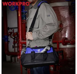 WP281026 Sacoche à outils non équipée (L x l x H) 510 x 260 x 290 mm de Workpro, Noir, Bleu – image du produit 4 sur 4