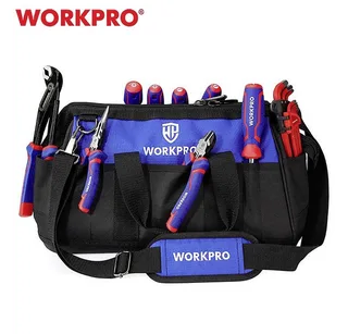 WP281026 Sacoche à outils non équipée (L x l x H) 510 x 260 x 290 mm de Workpro, Noir, Bleu – image du produit 2 sur 4