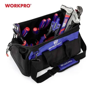 WP281026 Sacoche à outils non équipée (L x l x H) 510 x 260 x 290 mm de Workpro, Noir, Bleu – image du produit 3 sur 4