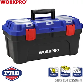 WP283002 507 x 254 x259 mm Boîte à outils vide bleu, noir de Workpro, Bleu – image du produit 1 sur 3