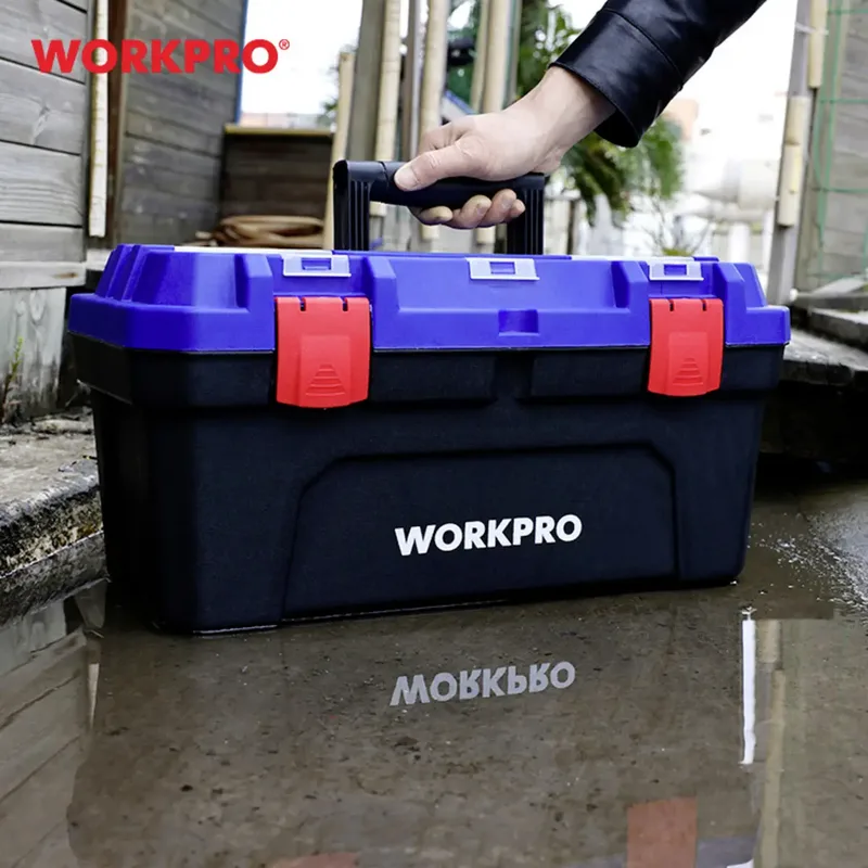 WP283002 507 x 254 x259 mm Boîte à outils vide bleu, noir de Workpro, Bleu – image du produit 2 sur 3
