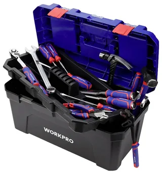WP283003 572 x 300 x 295 mm Boîte à outils vide bleu, noir de Workpro, Bleu, Noir – image du produit 3 sur 3