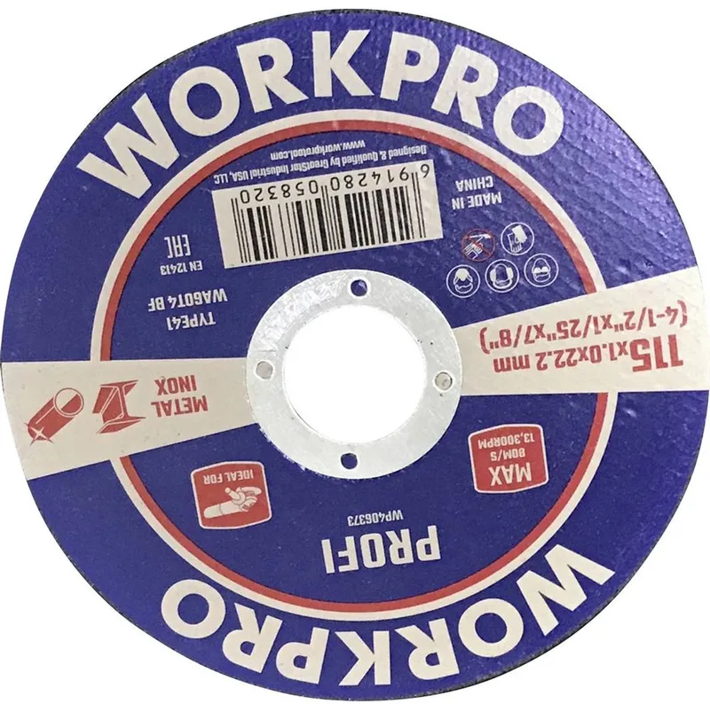 WP406373 Doorslijpschijf 115 mm 10 stuk(s) Inox, Metaal by Workpro – product image 1 of 2