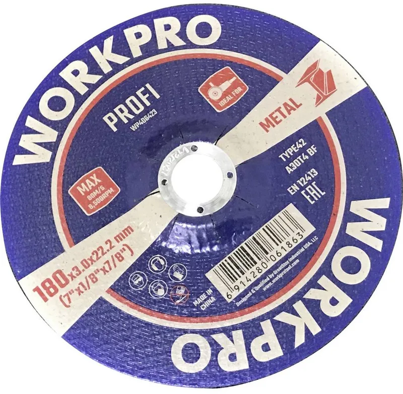 WP406423 Doorslijpschijf 180 mm 10 stuk(s) Metaal van Workpro – productafbeelding