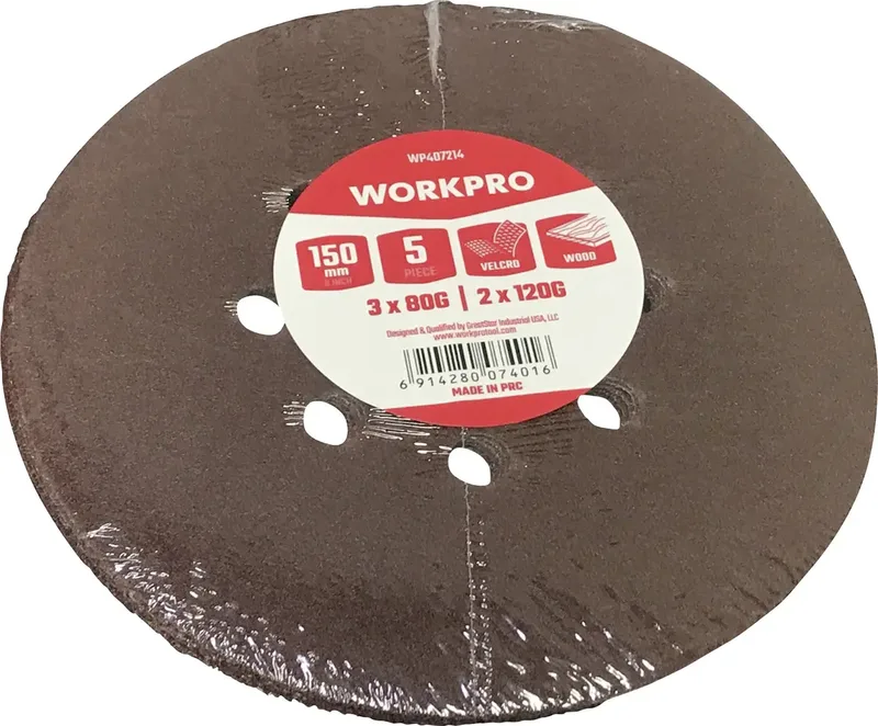 WP407214 Schuurpapier voor schuurschijf (Ø) 150 mm 5 stuk(s) by Workpro – product image