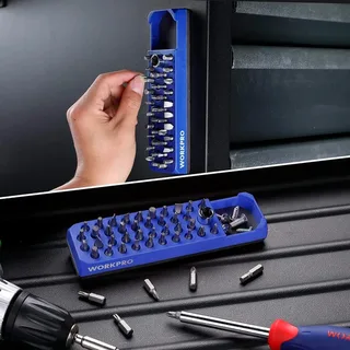 WP433056 Magnetische Bit-Organizer – Capaciteit 38 Bits & 1 Adapter van Workpro – productafbeelding 2 van 3