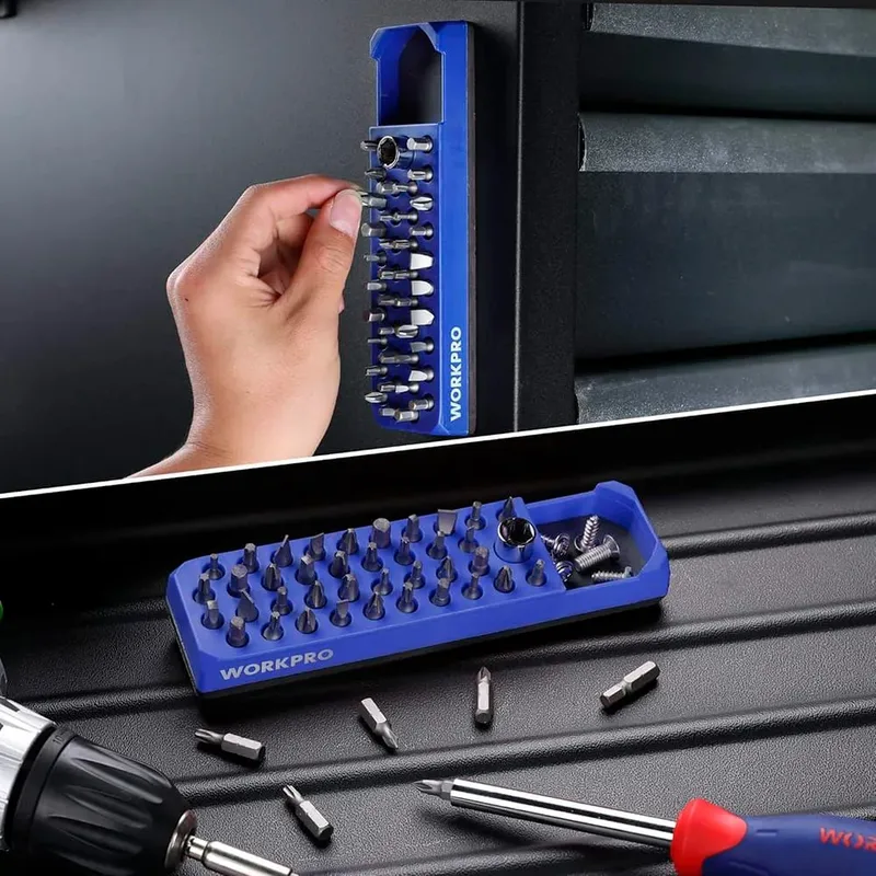 WP433056 Magnetische Bit-Organizer – Capaciteit 38 Bits & 1 Adapter van Workpro – productafbeelding 2 van 3