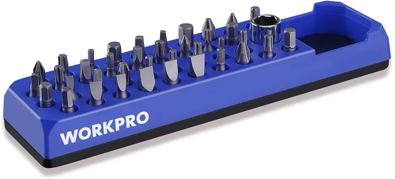 WP433056 Magnetische Bit-Organizer – Capaciteit 38 Bits & 1 Adapter van Workpro – productafbeelding 1 van 3
