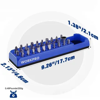 WP433056 Magnetische Bit-Organizer – Capaciteit 38 Bits & 1 Adapter van Workpro – productafbeelding 3 van 3