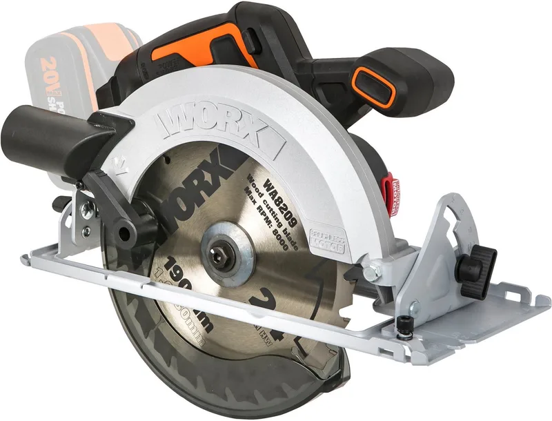 Akku-Handkreissäge WX520.9 NITRO, 190 mm Sägeblatt, Brushless-Motor, ohne Akku & Schnellladegerät de Worx, Noir – image du produit 4 sur 5