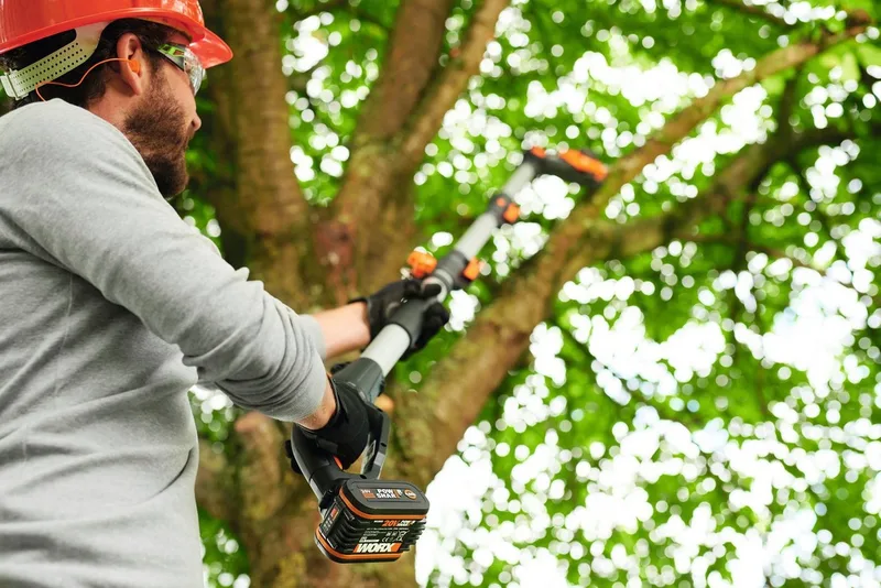 Akku-Hochentaster 20V Akku Hochentaster, 20cm, Teleskopgriff max. 3,6m, (Set, Gartenscheren-Maschinen), inklusive 20V/2Ah Akku und Ladegerät van Worx, Zwart – productafbeelding 2 van 5