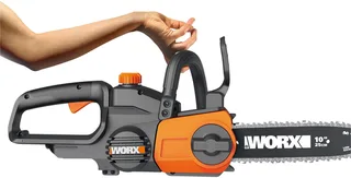 Akku-Kettensäge WG322E.9, 25 cm Schwertlänge, automatische Kettenspannung, ohne Akku und Ladegerät von Worx, Schwarz – Produktbild 4 von 5